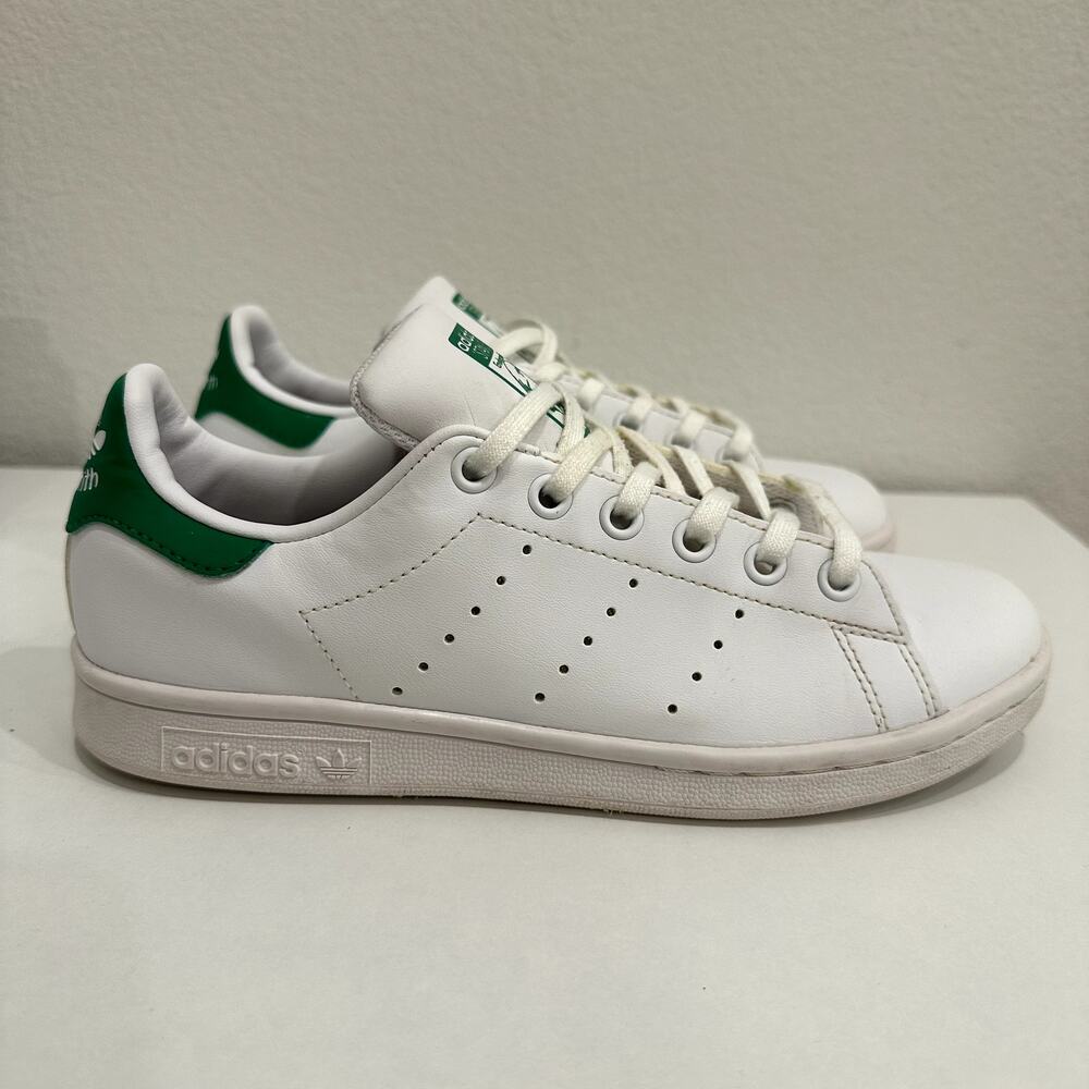 Adidas Stan Smith Women Size 5 Sneaker Shoes White Green Retro Casual Streetwear